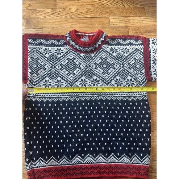 Vintage Dale of Norway Sweater Womans One Size Wool Red White Pull Over Winter - Picture 7 of 11